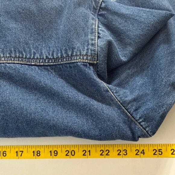 Made in USA Denim Jacket Corduroy Collar Cuffs Women’s Large Cropped Size L - Picture 15 of 16